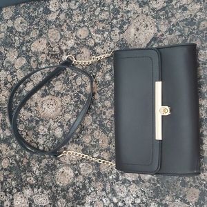 Black and gold purse